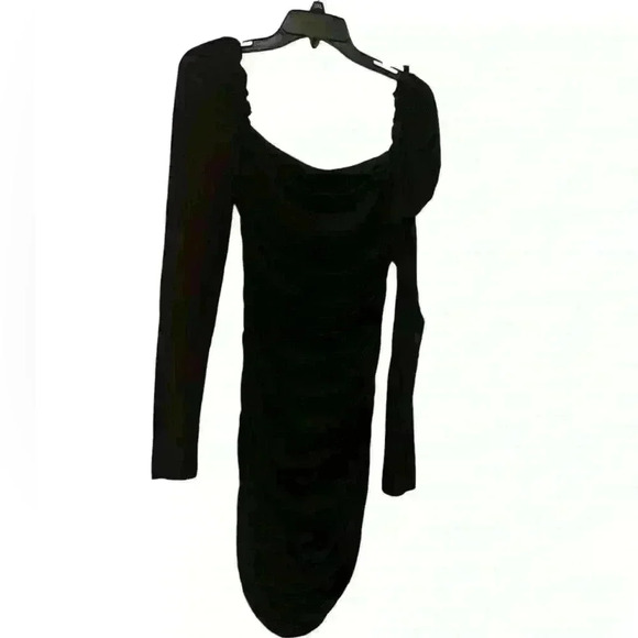 SHEIN Black Ruched Long Sleeve Bodycon Dress - Size Small - Picture 1 of 3